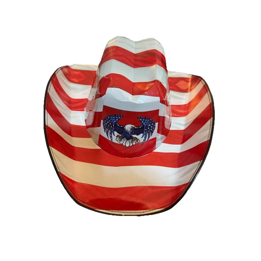 Eagle Stripe Beer Box COWBOY HAT American Flag Carton Novelty Americana New RARE